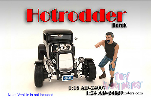 American Diorama Figurine - Hotrodders - Derek (1/24 scale, Black/Blue) 24027