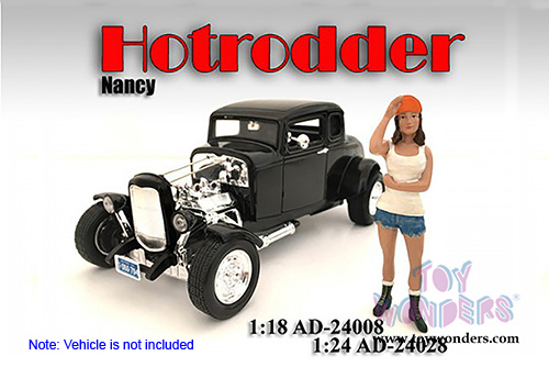 American Diorama Figurine - Hotrodders - Nancy (1/18 scale, White/Blue) 24008