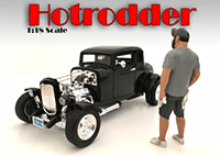 Show product details for American Diorama Figurine - Hotrodders - Robert (1/18 scale, Gray) 24009