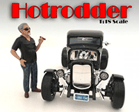 Show product details for American Diorama Figurine - Hotrodders - Bill (1/18 scale, Black/Blue) 24010AD