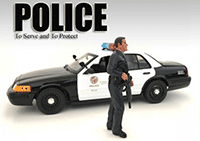 Show product details for American Diorama Figurine - Police Officer I (1/18 scale, Black) 24011