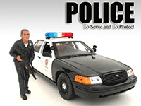 Show product details for American Diorama Figurine - Police Officer II (1/18 scale, Black) 24012AD