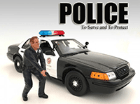 Show product details for American Diorama Figurine - Police Officer III (1/18 scale, Black) 24013AD