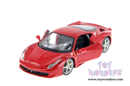 BBurago Ferrari Race & Play - Ferrari 458 Italia Hard Top (1/24 scale diecast model car, Red) 26003D