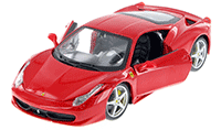 Show product details for BBurago Ferrari Race & Play - Ferrari 458 Italia Hard Top (1/24 scale diecast model car, Red) 26003D
