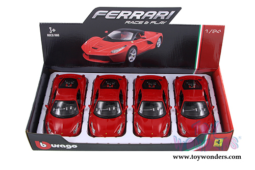 BBurago Ferrari Race & Play - Ferrari 458 Italia Hard Top (1/24 scale diecast model car, Red) 26003D