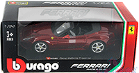 Show product details for BBurago Ferrari Race & Play - Ferrari California T Open Top (1/24 scale diecast model car, Burgundy) 26011R