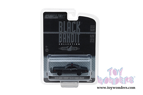Greenlight Black Bandit Series 18 | Dodge Coronet Black Bandit Police (1976, 1/64 scale diecast model car, Black) 27930C/48