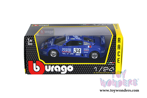 BBurago Race - Bugatti EB110 Super Sport #34 Hard Top (1994, 1/24 scale diecast model car, Blue) 28010BU