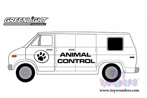 Greenlight - Dodge B-100 Van Animal Control (1976, 1/64 scale diecast model car, White) 29782/48