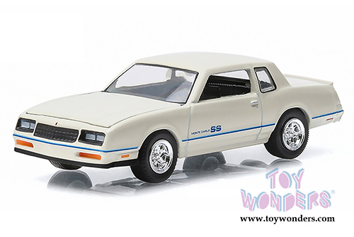 Greenlight Firstcut - Chevrolet Monte Carlo SS Hard Top (1984, 1/64 scale diecast model car, White and Bare metal) 29829