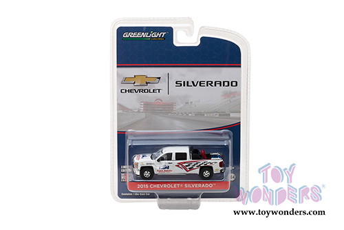 Greenlight - Chevrolet® Silverado™ Pickup Truck with Safety Equipment (2015, 1/64 scale diecast model car, White) 29874