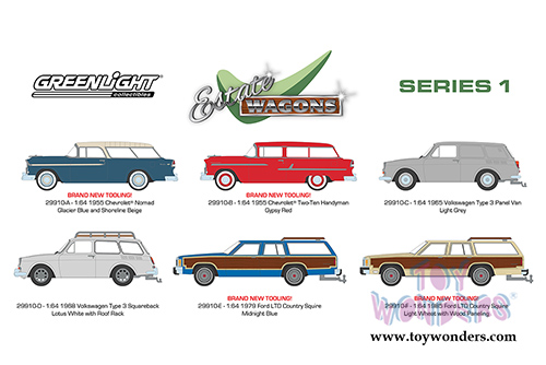 Greenlight - Estate Wagons Series 1 (1/64 scale diecast model car, Asstd.) 29910/48