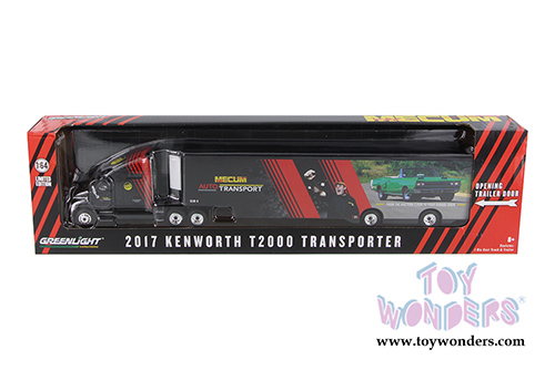 Greenlight - Mecum Auto Transport | Kenworth T2000 Transporter (2017, 1/64 scale diecast model car, Black) 29928