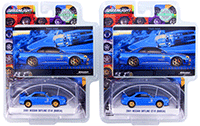Show product details for Greenlight - Nissan Skyline GT-R (BNR34) "Track Meat"  BFGoodrich Vintage Ad Car (2001, 1/64 scale diecast model car, Blue) 29944/48