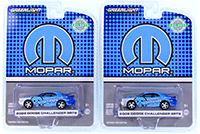 Show product details for Greenlight - Dodge Challenger SRT8 MOPAR (2009, 1/64 scale diecast model car, Blue) 29962/48