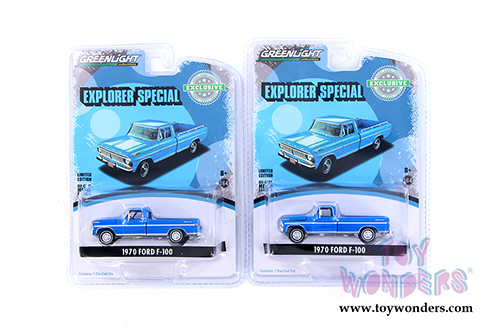 Greenlight - Ford F-100 Explorer Special Long Bed Pickup Truck (1970, 1/64 scale diecast model car, Grabber Blue) 29967/48