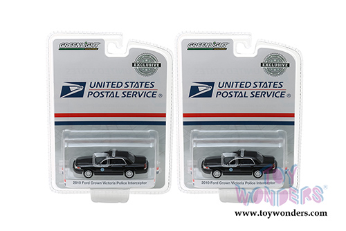Greenlight - Ford Crown Victoria Police Interceptor United States Postal Service (USPS®) (2010, 1/64 scale diecast model car, Black) 29971/48
