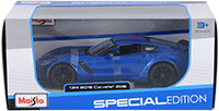 Show product details for Maisto - Chevrolet Corvette Z06 Hard Top (2015, 1/24 scale diecast model car, Blue) 31133BU