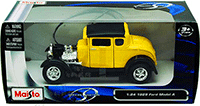 Show product details for Maisto - Ford Model A Hard Top (1929, 1/24 scale diecast model car, Yellow) 31201