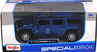Show product details for Maisto - Hummer H2 SUV w/ Sunroof (2003, 1/27 scale diecast model car, Blue) 31231BU