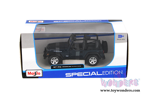Maisto - Jeep Wrangler Rubicon Convertible (1/27 scale diecast model car, Blue) 31245BU