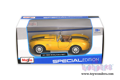 Maisto - Shelby Cobra 427 Convertible (1965, 1/24 scale diecast model car, Yellow) 31276YL