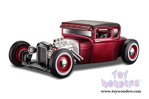 Maisto Design - Outlaws | Ford Model A Hard Top (1929, 1/24 scale diecast model car, Candy Red) 31354R