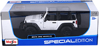 Show product details for  Maisto - Special Edition | Jeep® Wrangler Topless (2014, 1/18 scale diecast model car, White) 31610W