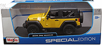  Maisto - Jeep Wrangler Hard Top (2014, 1/18 scale diecast model car, Yellow) 31676YL