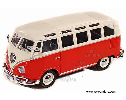 Maisto - Volkswagen Van "Samba" Bus (1/25 scale diecast model car, Red) 31956