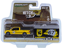 Greenlight - Hitch & Tow Series 9 | Ford F-150 and Enclosed Car Trailer (2015, 1/64 scale diecast model car, Yellow w/Black) 32090C