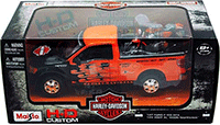 Show product details for Maisto HD - Ford F-150 STX Pickup Harley-Davidson / XL 1200N Nightster Motorcycle (2010/2007, 1/27 scale diecast model car/1/24 scale diecast model car, Orange w/ Black Flames) 32182OR