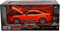 Show product details for Maisto HD Custom - Ford Mustang GT (1/24 scale diecast model car, Orange/w Black stripes) 32188OR