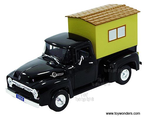 Signature Models - Ford F100 Camper Truck (1956, 1/32 scale diecast model car, Black) 32395BK