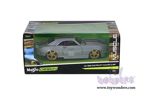 Maisto Design - Classic Muscle | Chevrolet® Camaro Z/28® Hard Top (1968, 1/24 scale diecast model car, Grey) 32508GY