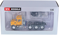 Show product details for WSI Models - Mack Granite 8X4 4 Axle Truck (1/50 scale diecast model car, Yellow) 33-2019