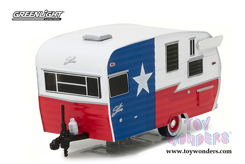 Greenlight - Hitched Homes Series 2 | Shasta 15' Airflyte (2016, 1/64 scale diecast model car, Red/White/Blue) 34020F/48