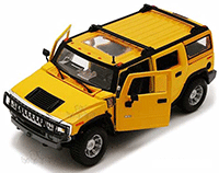 Show product details for Showcasts Collectibles - Hummer H2 SUV w/ Sunroof (1/27 scale die cast model car, Asstd.) 34231