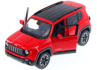 Showcasts Collectibles - Jeep Renegade SUV (2017, 1/24 scale diecast model car, Red) 34282