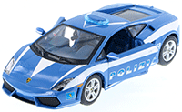 Show product details for Showcasts Collectibles - Lamborghini Gallardo LP 560-4 Polizia Hard Top (1/24 scale diecast model car, Blue/White) 34299