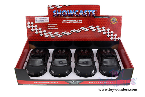 Showcasts Collectibles - Lamborghini Aventador LP 700-4 Roadster Convertible (1/24 scale diecast model car, Matte Black) 34504