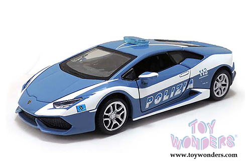Showcasts Collectibles - Lamborghini Huracan LP 610-4 Police Hard Top (1/24 scale diecast model car, Blue/White) 34511