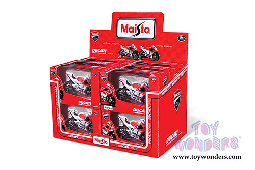 Maisto - MotoGP | Ducati CorseTeam #04 and #29 Motorcycles (2015, 1/18 scale diecast model car, Red) 34588