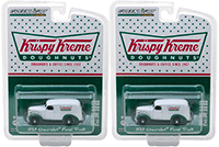 Show product details for Greenlight - Blue Collar Collection Series 3 | Chevrolet® Panel Truck Krispy Kreme Doughnuts (1939, 1/64 scale diecast model car, White/Green) 35080B/48