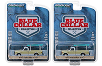 Show product details for Greenlight - Blue Collar Collection Series 4 | Chevrolet® C-10 Pickup Truck with Ladder Rack (1970, 1/64 scale diecast model car, Cream) 35100B/48