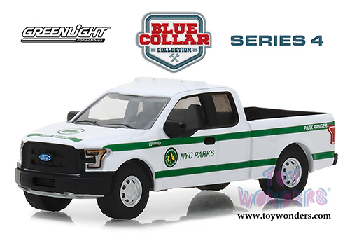 Greenlight - Blue Collar Collection Series 4 | Ford F-150 Pickup Truck New York City Department of Parks and Recreation (2016, 1/64 scale diecast model car, White) 35100E/48