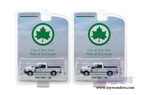 Greenlight - Blue Collar Collection Series 4 | Ford F-150 Pickup Truck New York City Department of Parks and Recreation (2016, 1/64 scale diecast model car, White) 35100E/48