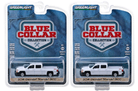 Show product details for Greenlight - Blue Collar Collection Series 4 | Chevrolet® Silverado™ 1500 Pickup Truck (2018, 1/64 scale diecast model car, White) 35100F/48