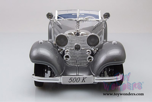 Maisto Premiere - Mercedes Benz 500K Typ Special Roadster Convertible (1936, 1/18 scale diecast model car, Gray) 36862GY
